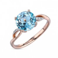 Помолвочное кольцо S6424 из розового золота, гладкое