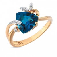 Помолвочное кольцо S6425 из желтого золота, гладкое