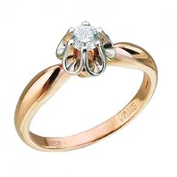 Помолвочное кольцо А6447 из желтого золота, гладкое