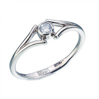 Помолвочное кольцо А6454 из белого золота, гладкое