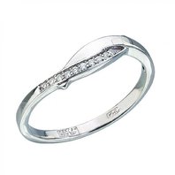 Обручальное кольцо А6455 из белого золота, гладкое