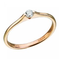 Помолвочное кольцо А6456 из желтого золота, гладкое