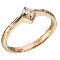 Помолвочное кольцо А6457 из желтого золота, гладкое