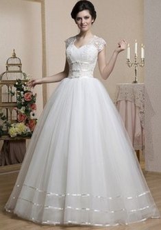 Свадебное платье В42812. С пышной юбкой, длинное без шлейфа.