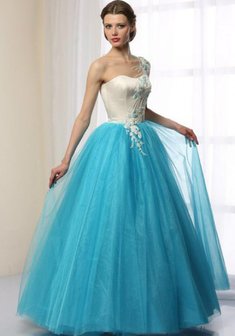 Вечернее платье В42855. С пышной юбкой, длинное без шлейфа.