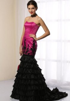 Вечернее платье В42859. Силуэт Русалка (Рыбка), длинное со шлейфом.